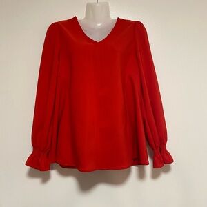 LAROQUE RED LONG SLEEVE BLOUSE SIZE M